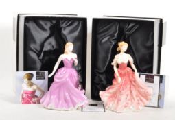 ROYAL DOULTON - TWO PRETTY LADIES FIGURES OF THE YEAR