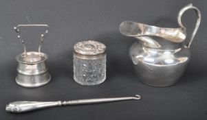 20TH CENTURY GERMAN WMF CREAMER & HALLMARKED SILVER ITEMS