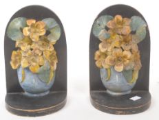 EARLY 20TH CENTURY 1930S GILTWOOD BOUQUET BOOKENDS