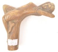 1920S ART DECO BRASS MAIDEN WALKING STICK HANDLE