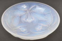 G VALLON - FRENCH ART DECO GLASS BOWL WITH CHERRY RELIEF