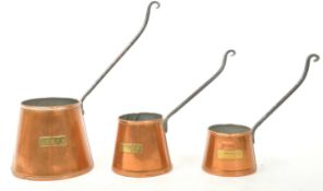 SET OF THREE COPPER CIDER MEASURES