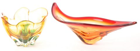 TWO 20TH CENTURY ITALIAN & CZECH STUDIO GLASS BOWLS