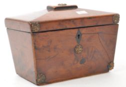 19TH CENTURY GEORGE III WALNUT SARCOPHAGUS TEA CADDY