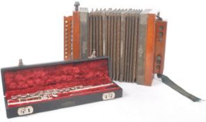 GEBR LUDWIG - EARLY 20TH C. ACCORDION & LEFLEUR FLUTE