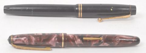 PARKER & DE LA RUE TWO VINTAGE 20TH CENTURY FOUNTAIN PENS