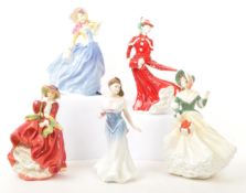 ROYAL DOULTON - COLLECTION OF FIVE PORCELAIN LADY FIGURES
