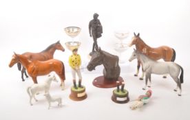 BESWICK - COLLECTION OF PORCELAIN HORSES & JOCKEYS