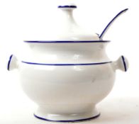 20TH CENTURY PORTUGUESE CERAMIC TUREEN WITH LADLE