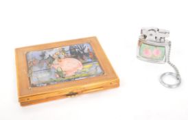 MID CENTURY CIRCA 1940S CIGARETTE HOLDER W/ KEY RING LIGHTER