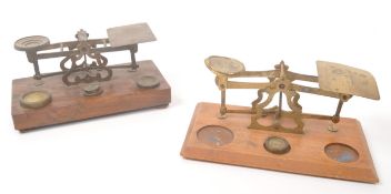 TWO EARLY 20TH CENTURY MINIATURE POSTAGE BALANCE SCALES