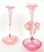 VICTORIAN 19TH CENTURY CRANBERRY GLASS EPERGNE CENTREPIECE