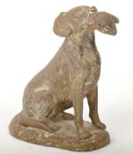 19TH CENTURY BRASS HUNTING DOG FIGURE