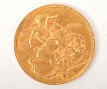 1907 FULL GOLD SOVEREIGN - EDWARD VII ST GEORGE & DRAGON