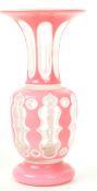19TH CENTURY BOHEMIAN OVERLAY CUT FLARE VASE
