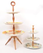 ITALIAN MID CENTURY HANDPAINTED CERAMIC CAKE STANDS