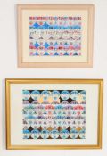 TWO FRAMED & GLAZED COLLECTION OF VEHICLE TAX DISCS