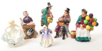 SIX ROYAL DOULTON & ROYAL WORCESTER PORCELAIN FIGURES