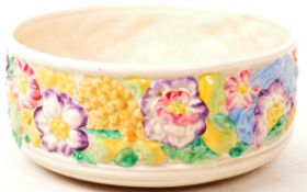 CLARICE CLIFF - 1920S EMBOSSED DAVENPORT PATTERN BOWL