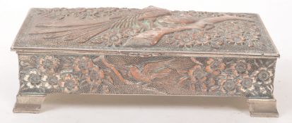 EARLY 20TH CENTURY 1920S SILVER PLATE JAPANESE TRINKET BOX