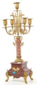 EARLY 20TH CENTURY COMPOSITE MARBLE & ORMOLU CANDELABRA