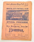BRISTOL CITY 1939 OFFICAL FOOTBALL PROGRAMME