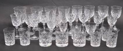 LARGE COLLECTION OF CUT GLASS DRINKING GLASSES