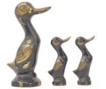 EARLY 20TH CENTURY COLD PAINTED BRONZE DUCK FIGURINES