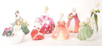 ROYAL DOULTON - COLLECTION OF EIGHT LADY FIGURES & MINIATURES