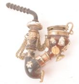 SILVER PLATED GERMAN PIPE WITH SHAPED DECORATIONS TO BOWL