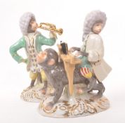 TWO 20TH CENTURY MEISSEN MANNER PORCELAIN MONKEYS
