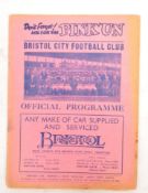 SPORTING INTEREST - BRISTOL CITY OFFICIAL FOOTBALL PROGRAMME