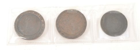THREE 1797 GEORGE III CARTWHEEL COINS