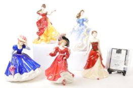 ROYAL DOULTON - COLLECTION OF FIVE PORCELAIN LADY FIGURES