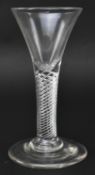 MID 18TH CENTURY LEAD AIR TWIST STEM WINE GLASS