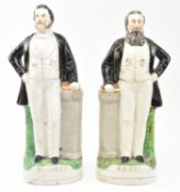 PAIR OF 19TH CENTURY STAFFORDSHIRE MOODY & SANKEY FIGURES