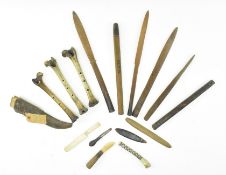 COLLECTION OF TRIBAL AFRICAN & NEW GUINEA WOOD & BONE TOOLS