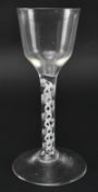 MID 18TH CENTURY LEAD DOUBLE OPAQUE STEM WINE GLASS