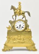 19TH CENTURY FRENCH EMPIRE MANTLE CLOCK WITH NAPOLEON FINIAL