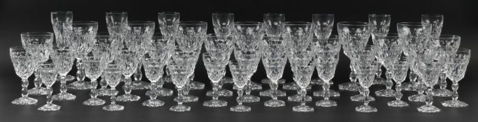 LARGE SUITE OF VAL ST. LAMBERT LALAING FANTAISIE DRINKING GLASSES