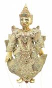 BURMESE 20TH CENTURY GLASS & SEQUIN GILT WOOD MARIONETTE