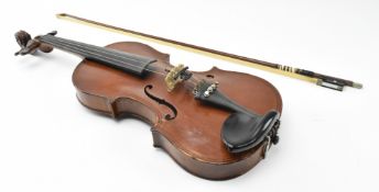 19TH CENTURY COPY OF GIOVANNI PAOLO MAGGINI VIOLIN WITH BOW