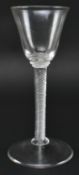 MID 18TH CENTURY LEAD MULTIPLE AIR TWIST STEM CORDIAL GLASS
