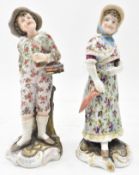 PAIR OF VOLKSTEDT GERMAN LATE 19TH CENTURY CHINA FIGURINES