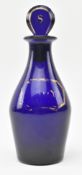 GEORGE III BRISTOL BLUE GLASS SOY CRUET CONDIMENT BOTTLE