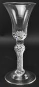 GEORGE III MID 18TH CENTURY ENGLISH COMPOSITE STEM WINE GLASS