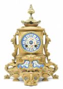 FRENCH 19TH CENTURY GILT METAL TWO TRAIN MANTLE CLOCK