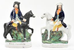 TWO 19TH CENTURY STAFFORDSHIRE FIGURES, DICK TURPIN & TOM KING