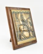 GERMAN EARLY 20TH CENTURY BRONZE & OAK COMMEMORATIVE PLAQUE