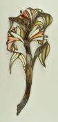 JOHN LEATHWOOD - STAINED LEADED GLASS BELL FLOWER PANEL